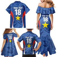 Custom Paraguay Football Family Matching Mermaid Dress and Hawaiian Shirt La Albirroja Pride - Wonder Print Shop