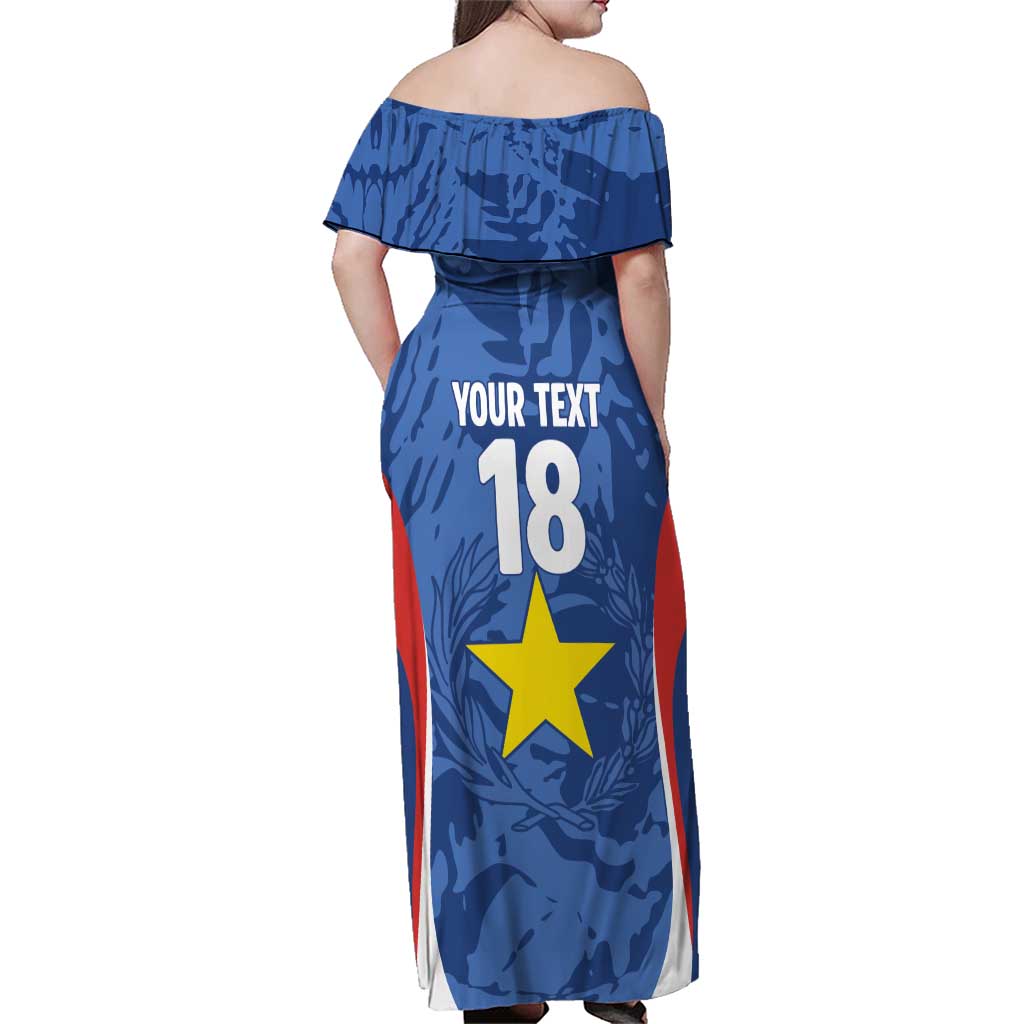 Custom Paraguay Football Family Matching Off Shoulder Maxi Dress and Hawaiian Shirt La Albirroja Pride - Wonder Print Shop
