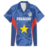 Custom Paraguay Football Family Matching Off Shoulder Short Dress and Hawaiian Shirt La Albirroja Pride - Wonder Print Shop