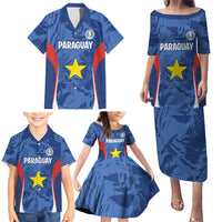 Custom Paraguay Football Family Matching Puletasi and Hawaiian Shirt La Albirroja Pride - Wonder Print Shop