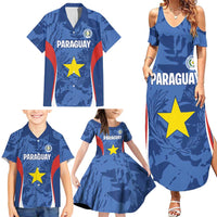 Custom Paraguay Football Family Matching Summer Maxi Dress and Hawaiian Shirt La Albirroja Pride - Wonder Print Shop