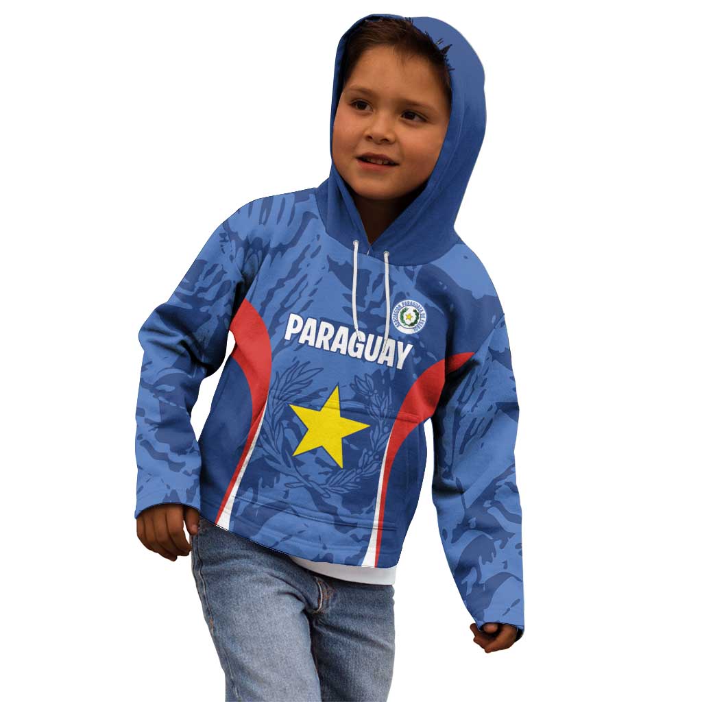 Custom Paraguay Football Kid Hoodie La Albirroja Pride - Wonder Print Shop