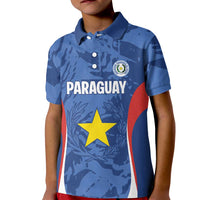 Custom Paraguay Football Kid Polo Shirt La Albirroja Pride - Wonder Print Shop