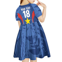 Custom Paraguay Football Kid Short Sleeve Dress La Albirroja Pride - Wonder Print Shop