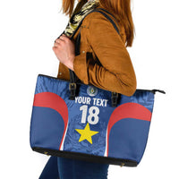 Custom Paraguay Football Leather Tote Bag La Albirroja Pride - Wonder Print Shop