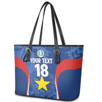 Custom Paraguay Football Leather Tote Bag La Albirroja Pride - Wonder Print Shop