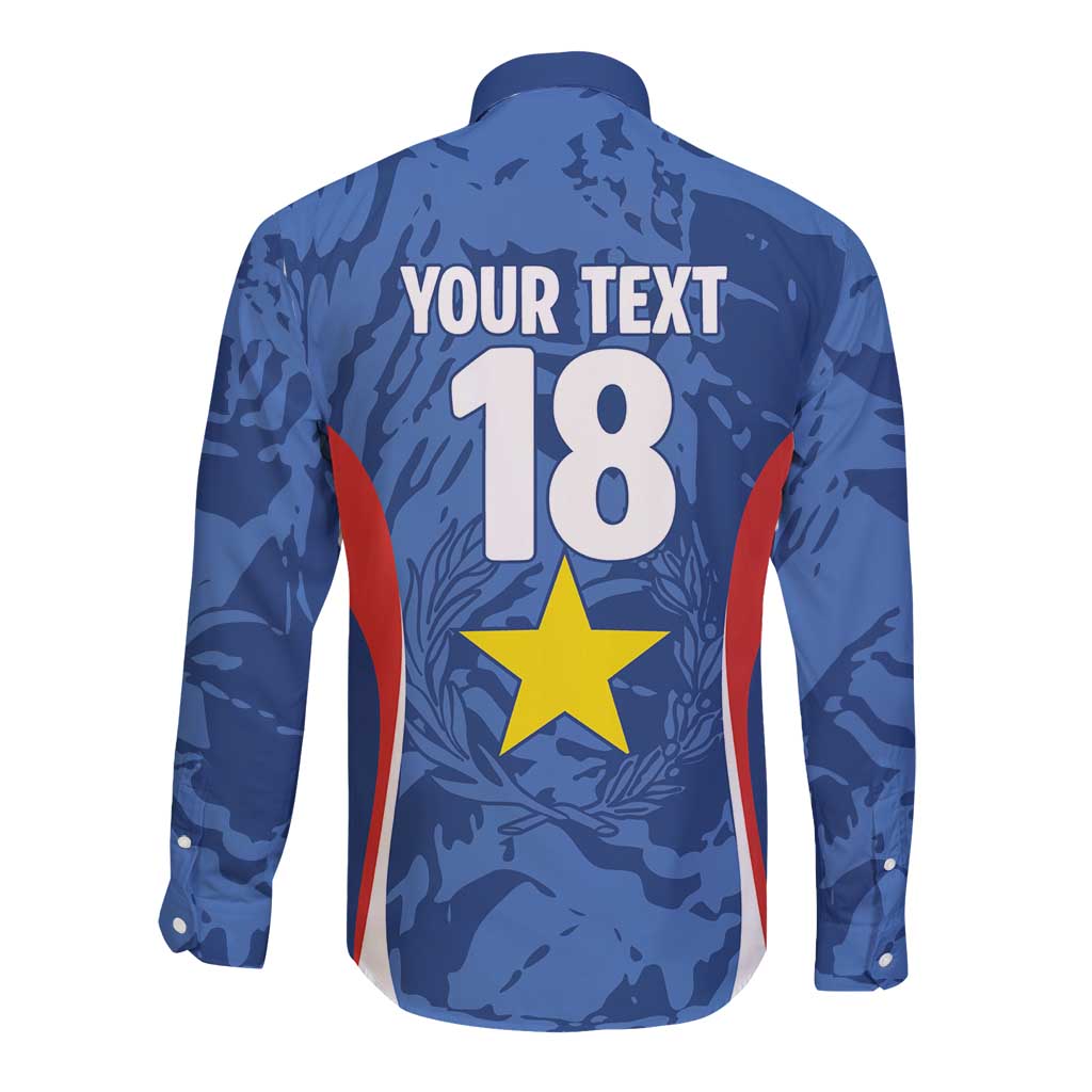 Custom Paraguay Football Long Sleeve Button Shirt La Albirroja Pride - Wonder Print Shop