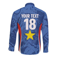 Custom Paraguay Football Long Sleeve Button Shirt La Albirroja Pride - Wonder Print Shop