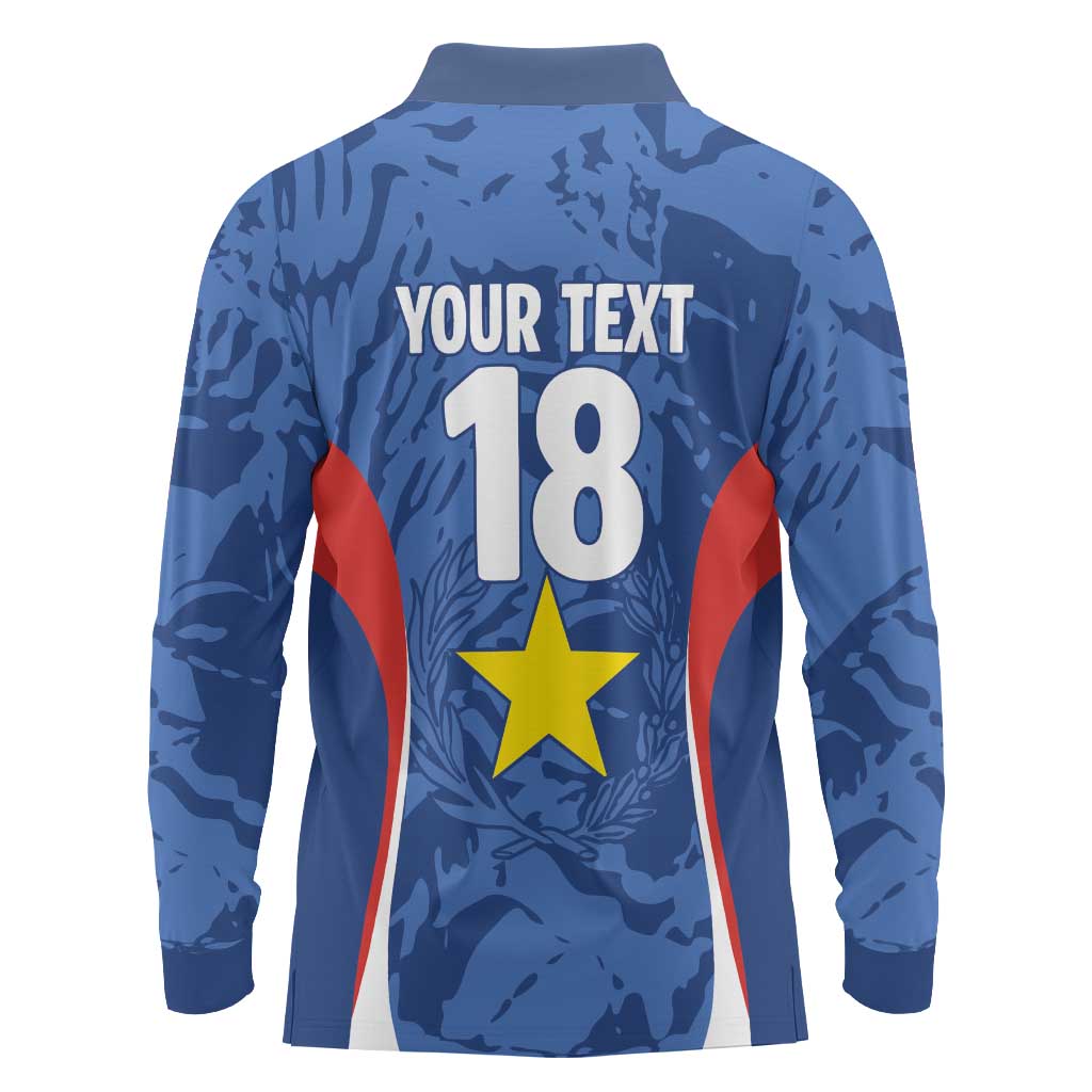 Custom Paraguay Football Long Sleeve Polo Shirt La Albirroja Pride - Wonder Print Shop
