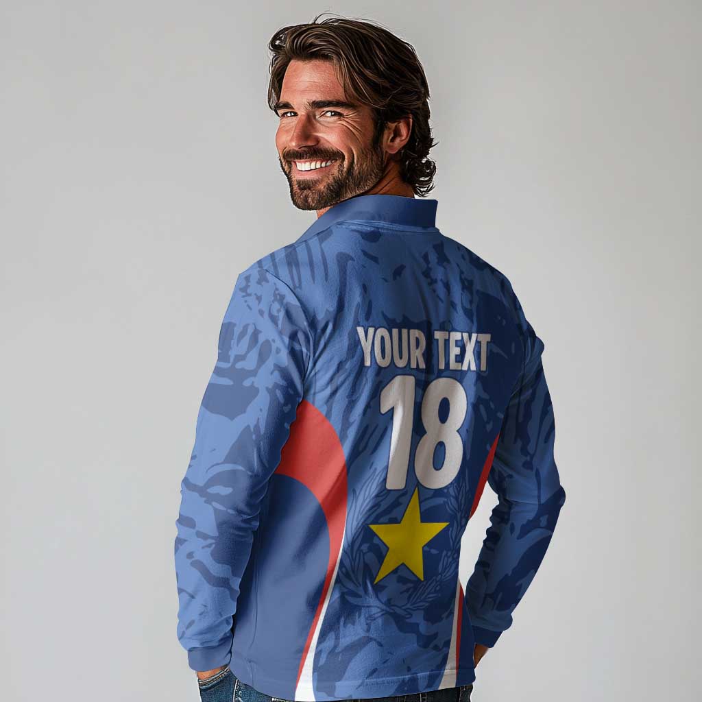 Custom Paraguay Football Long Sleeve Polo Shirt La Albirroja Pride - Wonder Print Shop