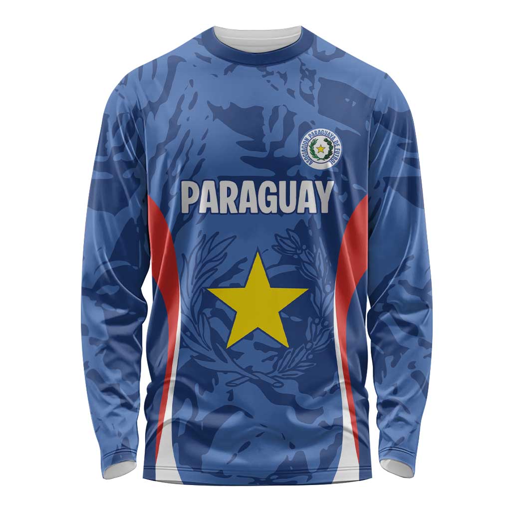 Custom Paraguay Football Long Sleeve Shirt La Albirroja Pride - Wonder Print Shop