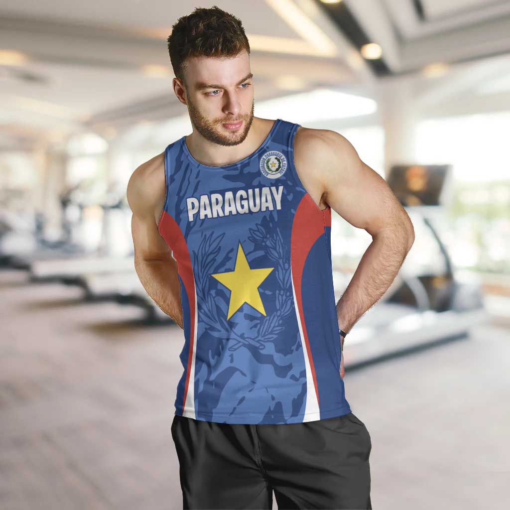 Custom Paraguay Football Men Tank Top La Albirroja Pride - Wonder Print Shop