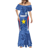Custom Paraguay Football Mermaid Dress La Albirroja Pride - Wonder Print Shop