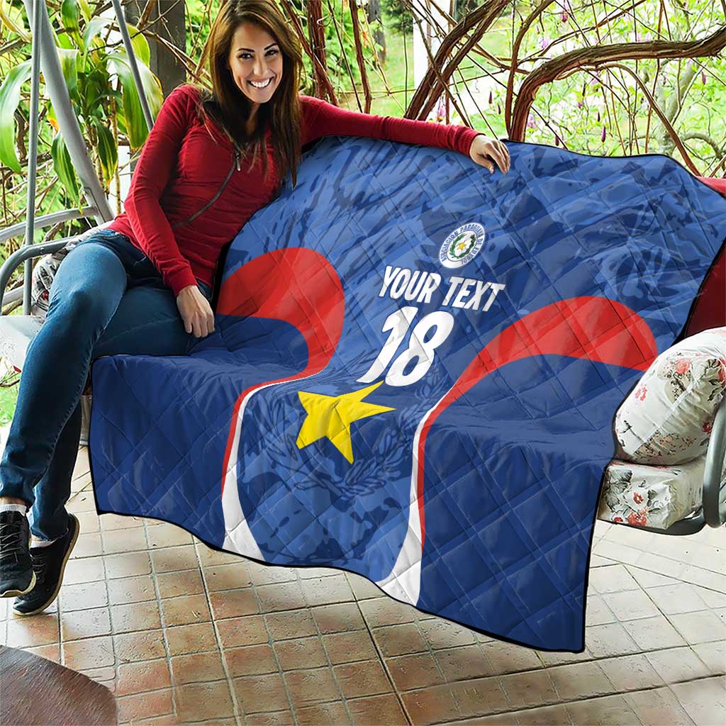Custom Paraguay Football Quilt La Albirroja Pride - Wonder Print Shop
