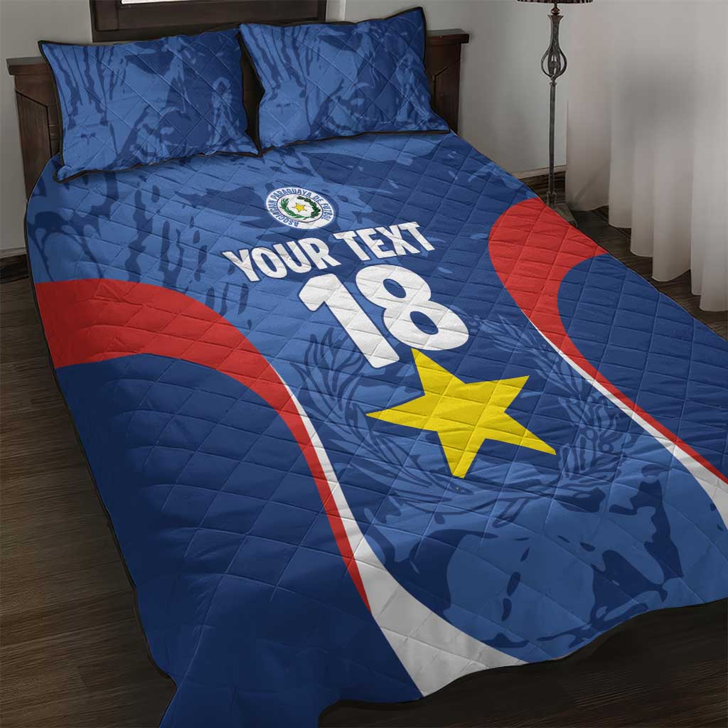 Custom Paraguay Football Quilt Bed Set La Albirroja Pride - Wonder Print Shop