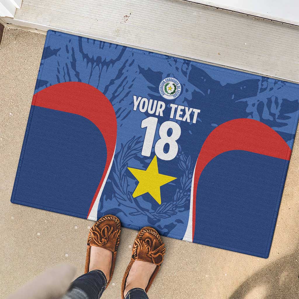Custom Paraguay Football Rubber Doormat La Albirroja Pride - undefined