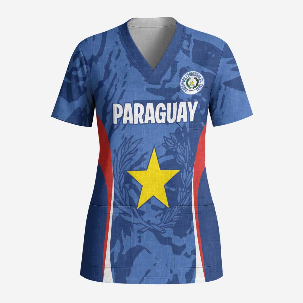 Custom Paraguay Football Scrub Top La Albirroja Pride - Wonder Print Shop