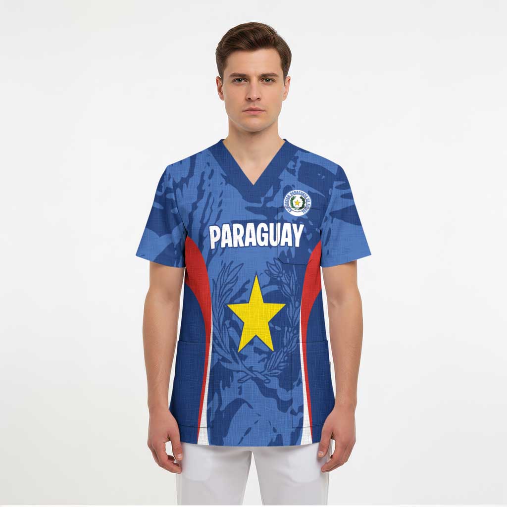 Custom Paraguay Football Scrub Top La Albirroja Pride - Wonder Print Shop