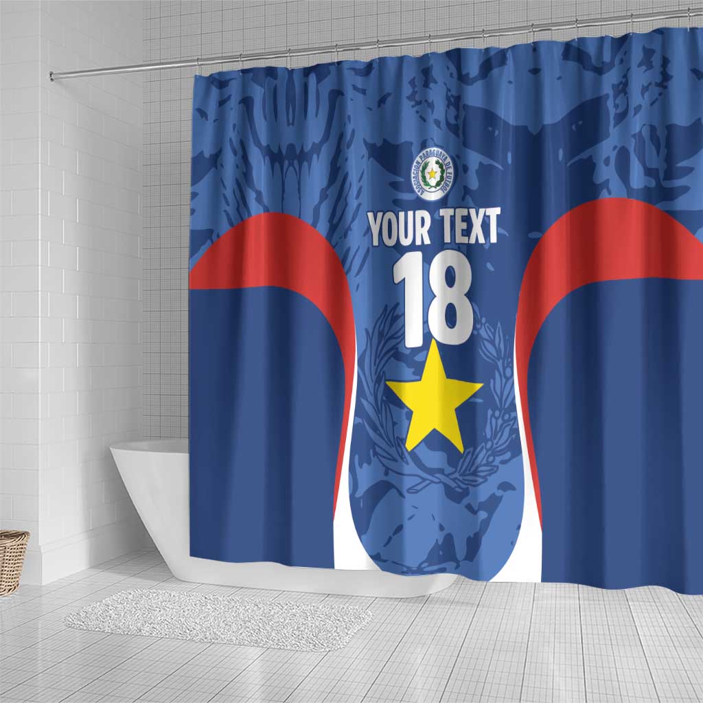 Custom Paraguay Football Shower Curtain La Albirroja Pride - Wonder Print Shop