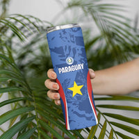 Custom Paraguay Football Skinny Tumbler La Albirroja Pride - Wonder Print Shop