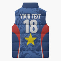 Custom Paraguay Football Sleeveless Puffer Jacket La Albirroja Pride - Wonder Print Shop