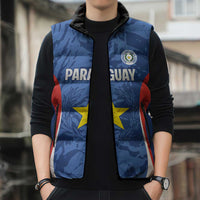 Custom Paraguay Football Sleeveless Puffer Jacket La Albirroja Pride - Wonder Print Shop