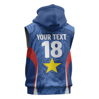 Custom Paraguay Football Sleeveless Zip Hoodie La Albirroja Pride - Wonder Print Shop