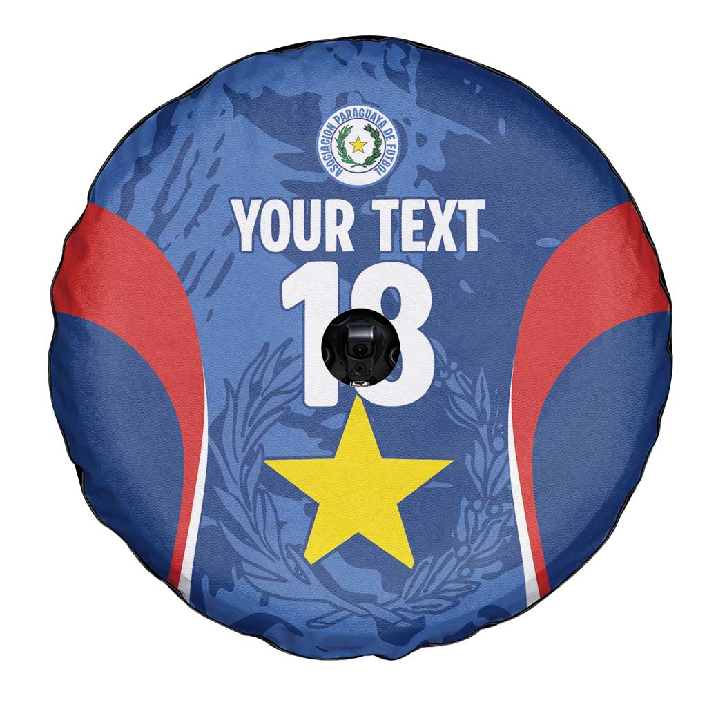 Custom Paraguay Football Spare Tire Cover La Albirroja Pride - Wonder Print Shop