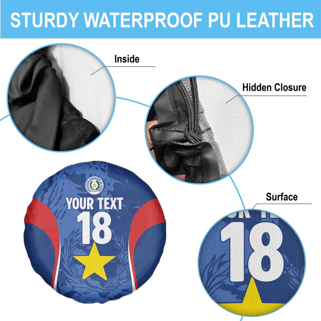 Custom Paraguay Football Spare Tire Cover La Albirroja Pride - Wonder Print Shop