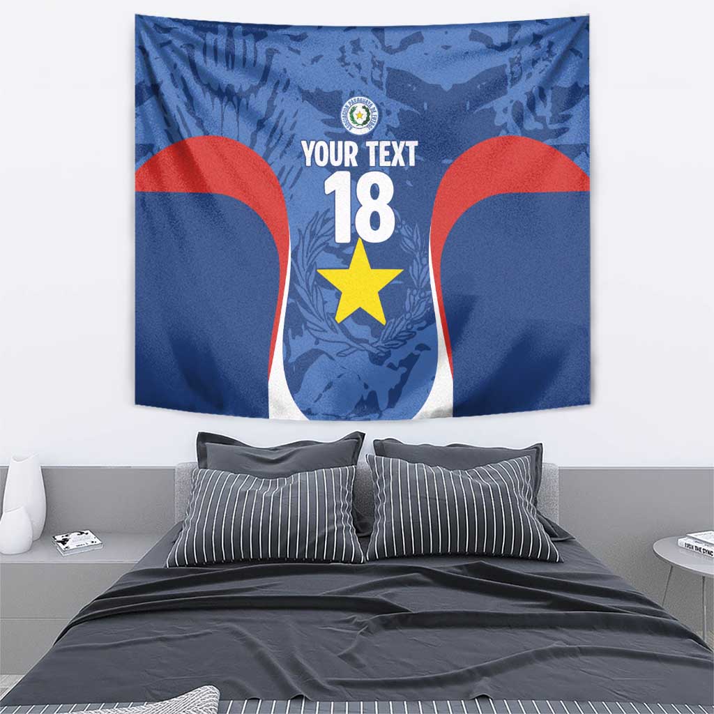 Custom Paraguay Football Tapestry La Albirroja Pride - Wonder Print Shop