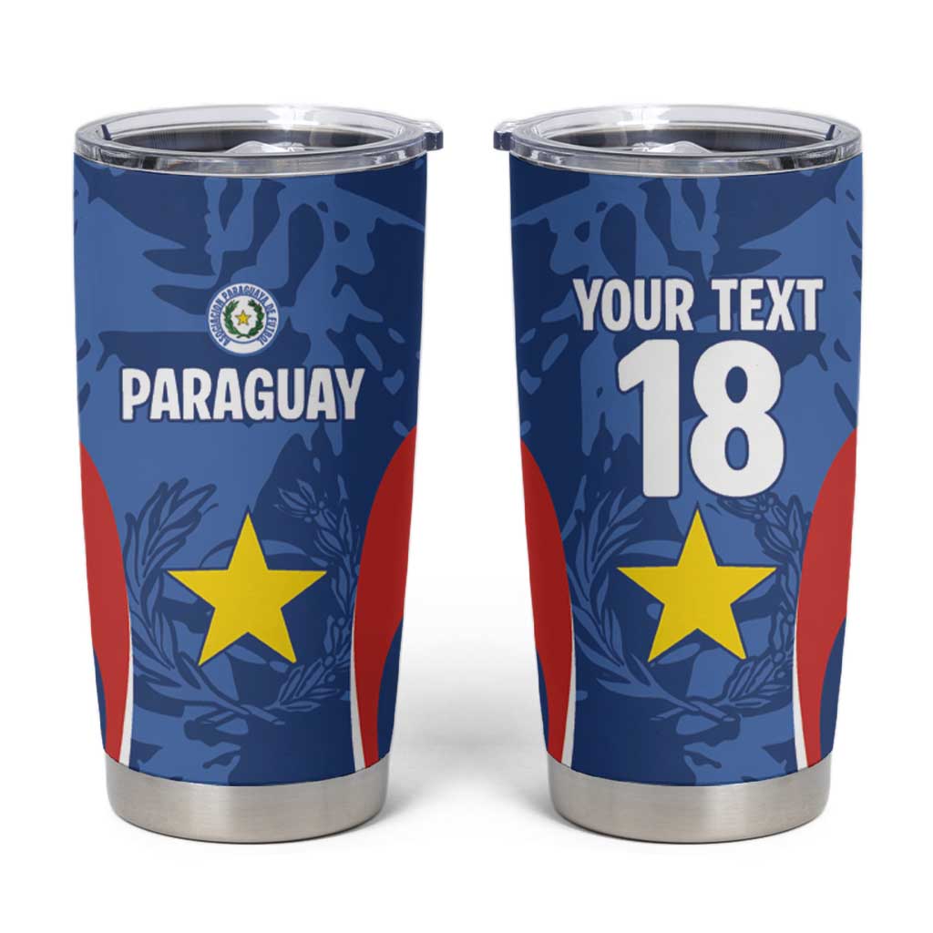 Custom Paraguay Football Tumbler Cup La Albirroja Pride - Wonder Print Shop