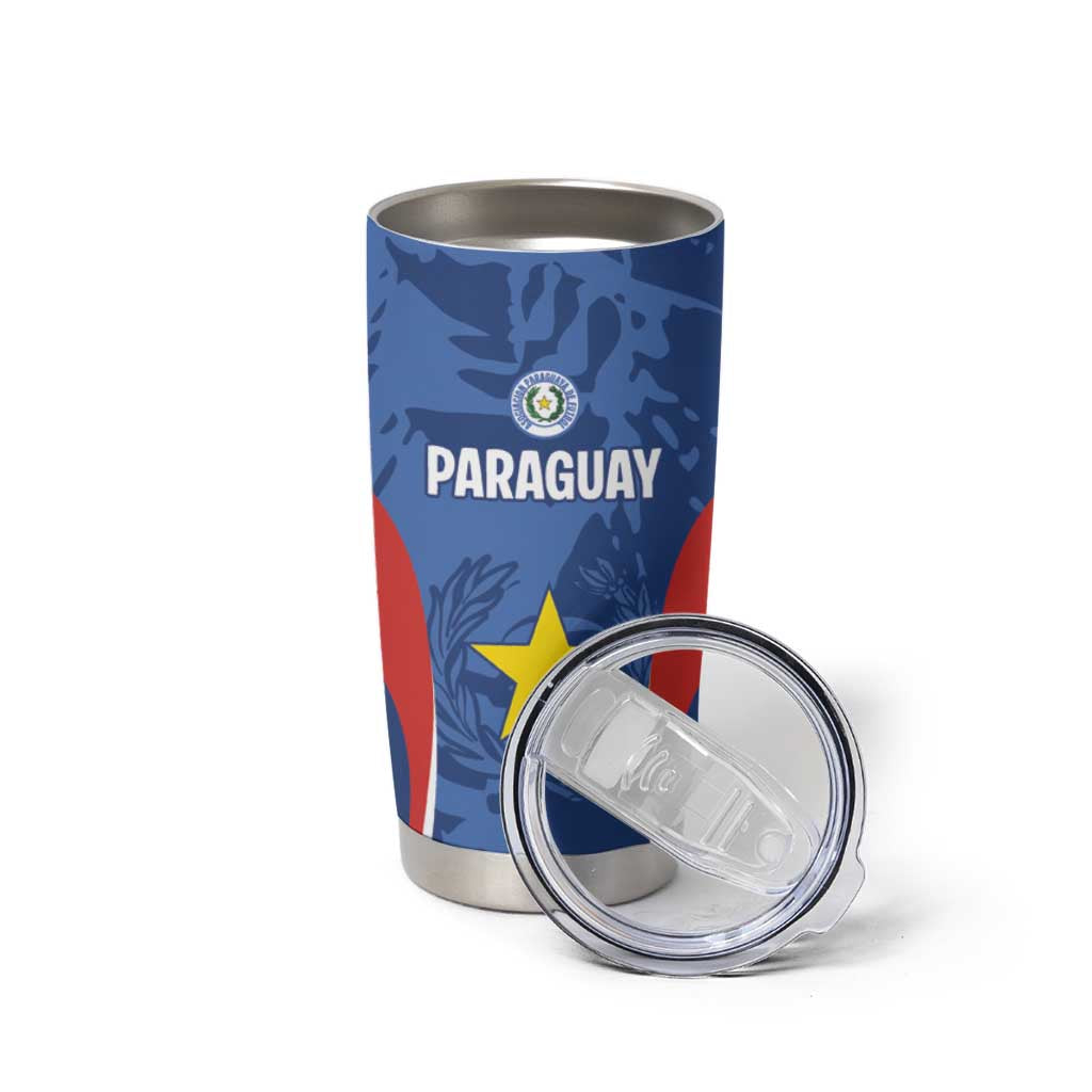 Custom Paraguay Football Tumbler Cup La Albirroja Pride - Wonder Print Shop