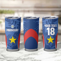 Custom Paraguay Football Tumbler Cup La Albirroja Pride - Wonder Print Shop