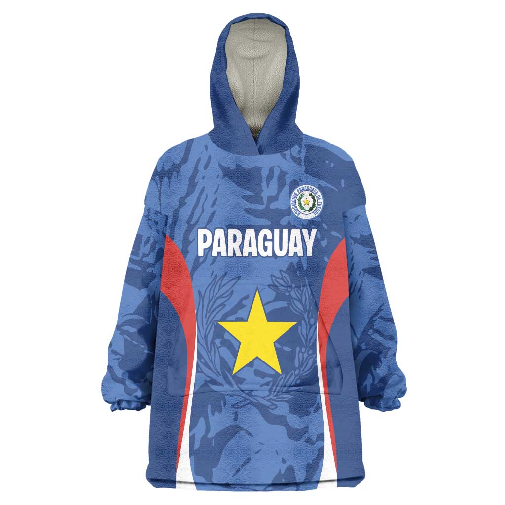Custom Paraguay Football Wearable Blanket Hoodie La Albirroja Pride - Wonder Print Shop
