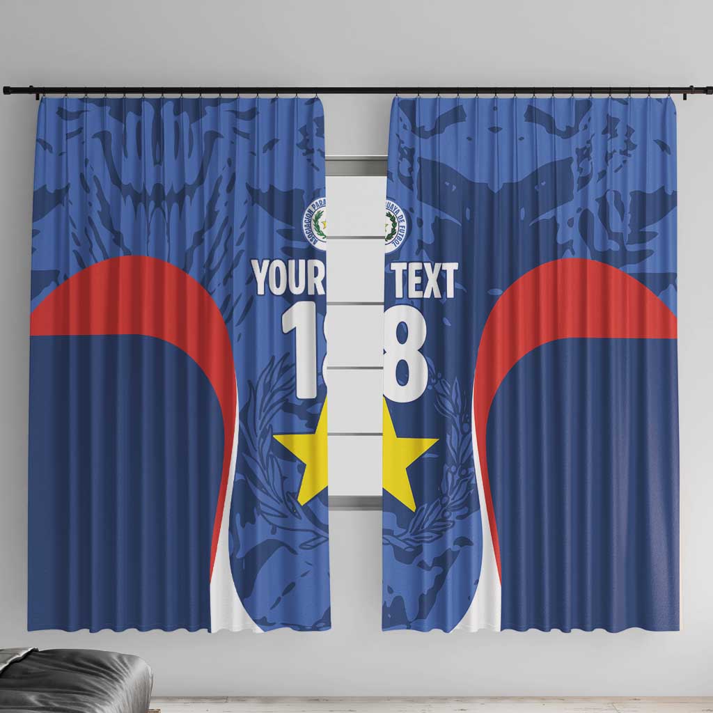 Custom Paraguay Football Window Curtain La Albirroja Pride - Wonder Print Shop