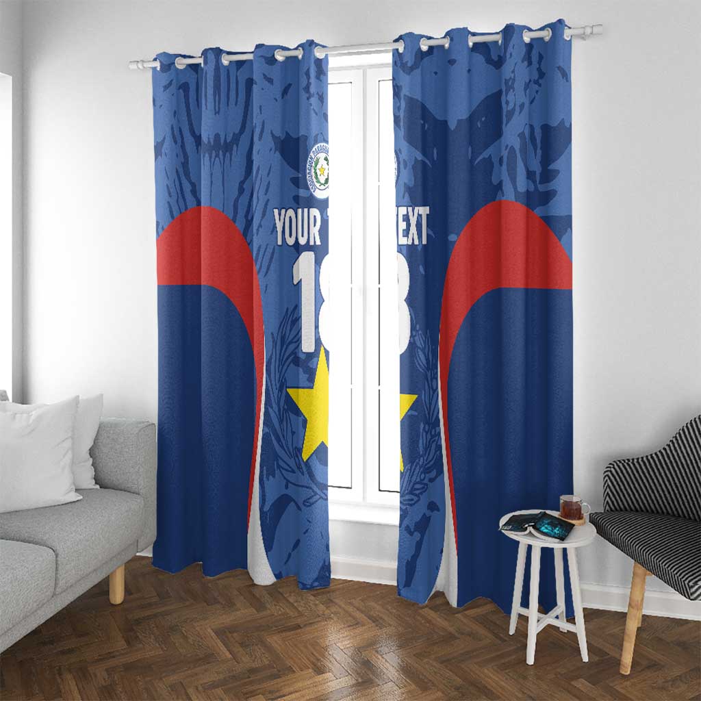 Custom Paraguay Football Window Curtain La Albirroja Pride - Wonder Print Shop