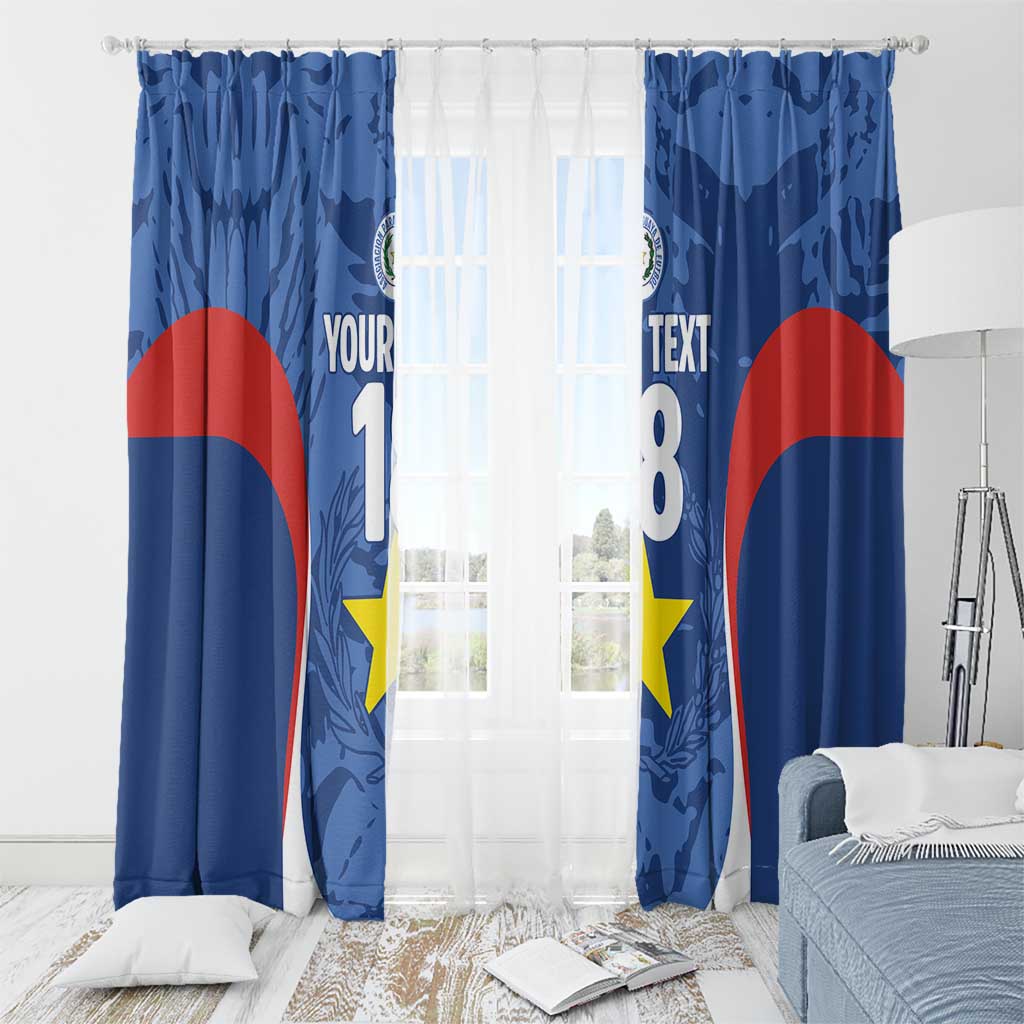 Custom Paraguay Football Window Curtain La Albirroja Pride - Wonder Print Shop