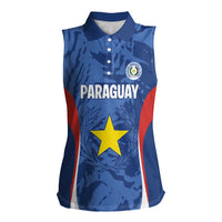 Custom Paraguay Football Women Sleeveless Polo Shirt La Albirroja Pride - Wonder Print Shop