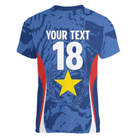Custom Paraguay Football Women V-Neck T-Shirt La Albirroja Pride - Wonder Print Shop