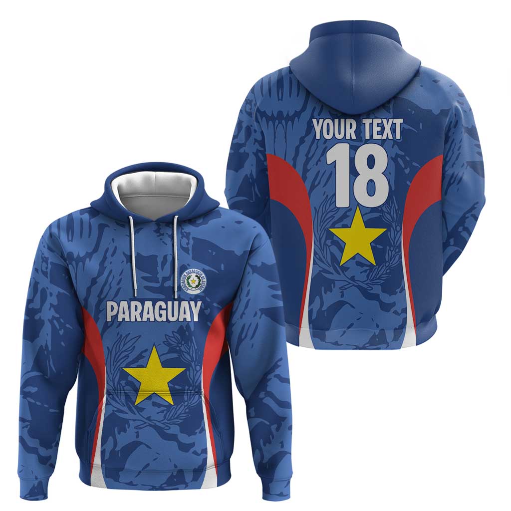 Custom Paraguay Football Zip Hoodie La Albirroja Pride - Wonder Print Shop