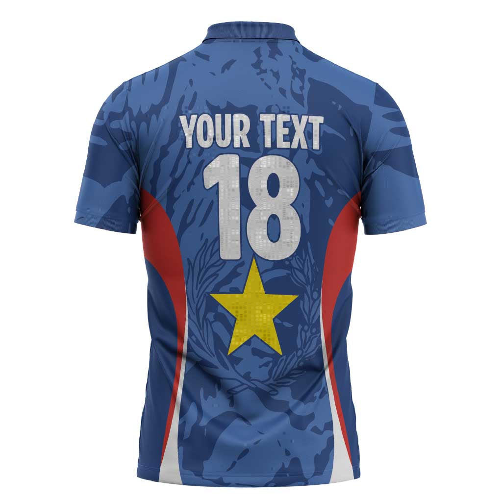 Custom Paraguay Football Zipper Polo Shirt La Albirroja Pride - Wonder Print Shop