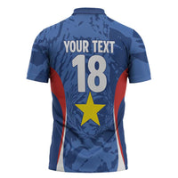 Custom Paraguay Football Zipper Polo Shirt La Albirroja Pride - Wonder Print Shop