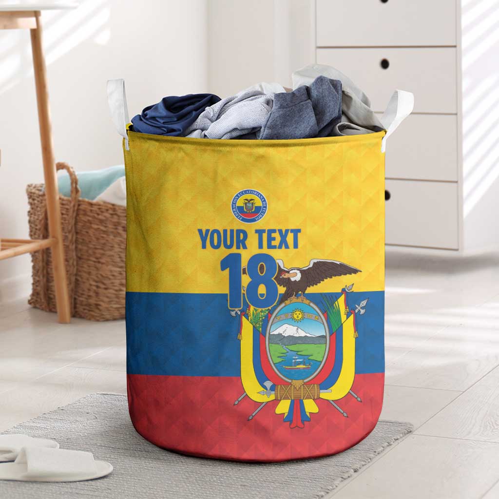 Ecuador Football Custom Laundry Basket La Tricolor Pride - Wonder Print Shop