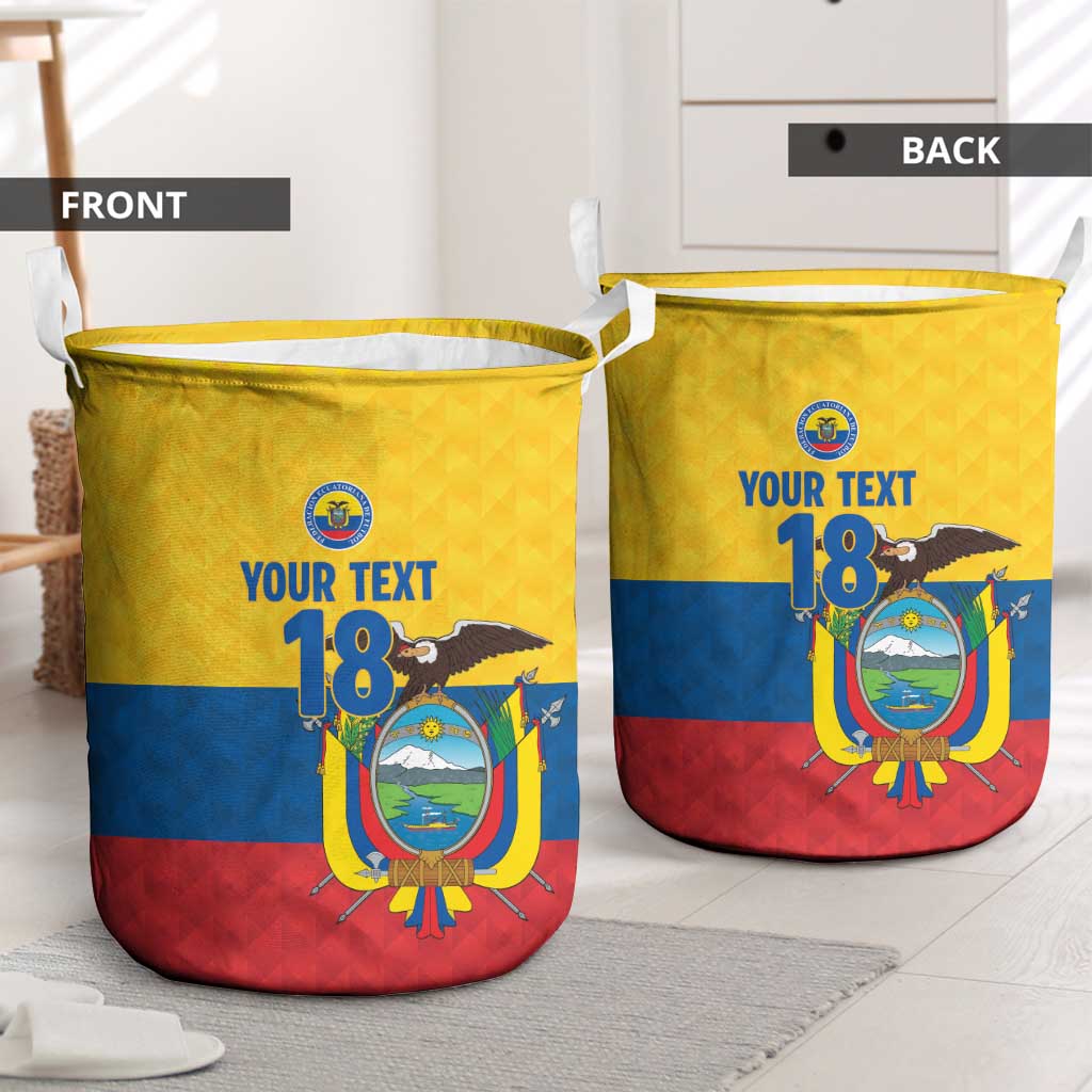 Ecuador Football Custom Laundry Basket La Tricolor Pride - Wonder Print Shop