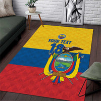 Ecuador Football Custom Area Rug La Tricolor Pride - Wonder Print Shop