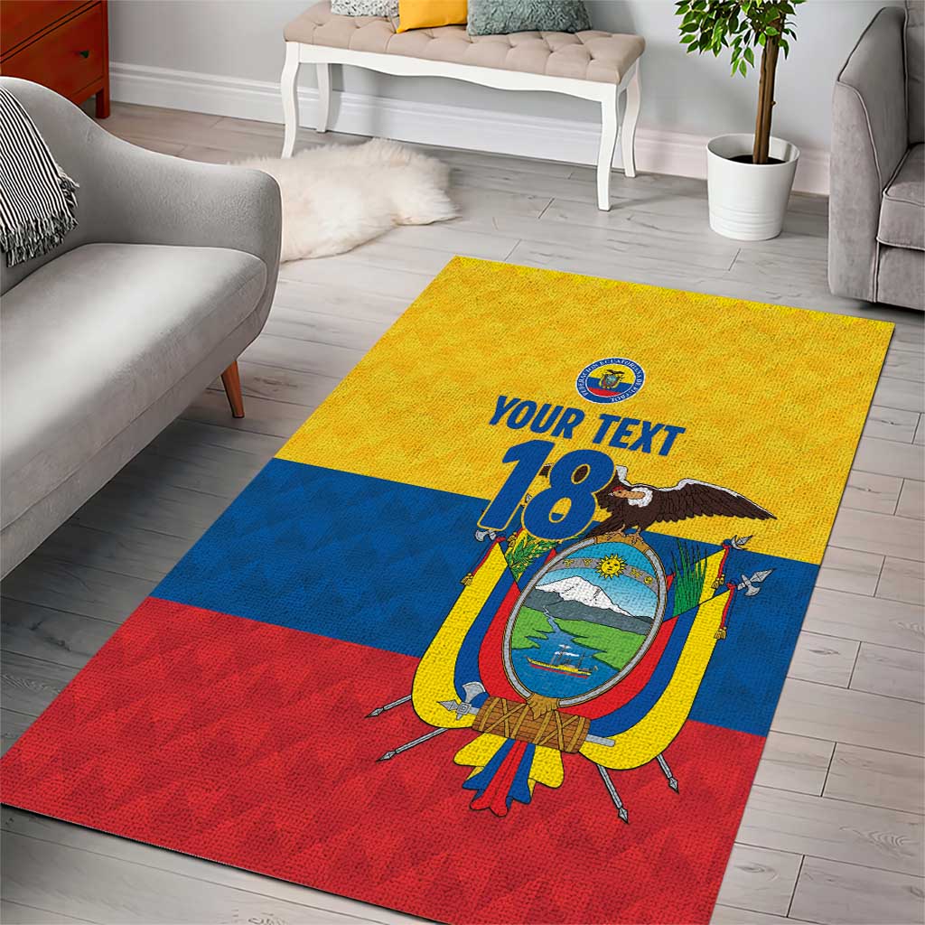 Ecuador Football Custom Area Rug La Tricolor Pride - Wonder Print Shop