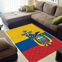 Ecuador Football Custom Area Rug La Tricolor Pride - Wonder Print Shop