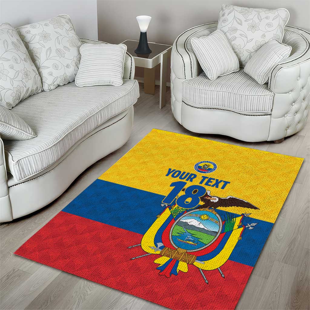 Ecuador Football Custom Area Rug La Tricolor Pride - Wonder Print Shop