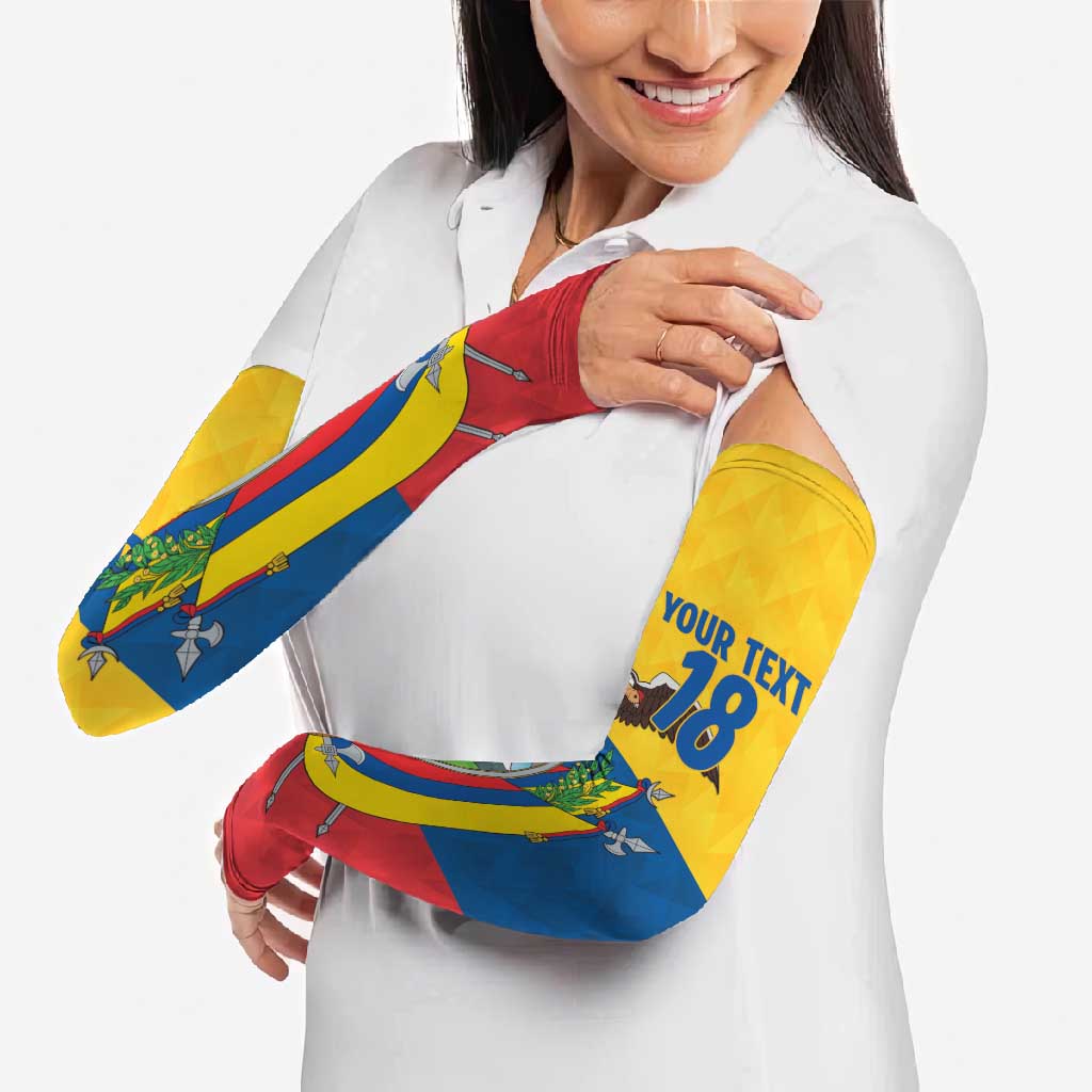 Ecuador Football Custom Arm Sleeves La Tricolor Pride - Wonder Print Shop