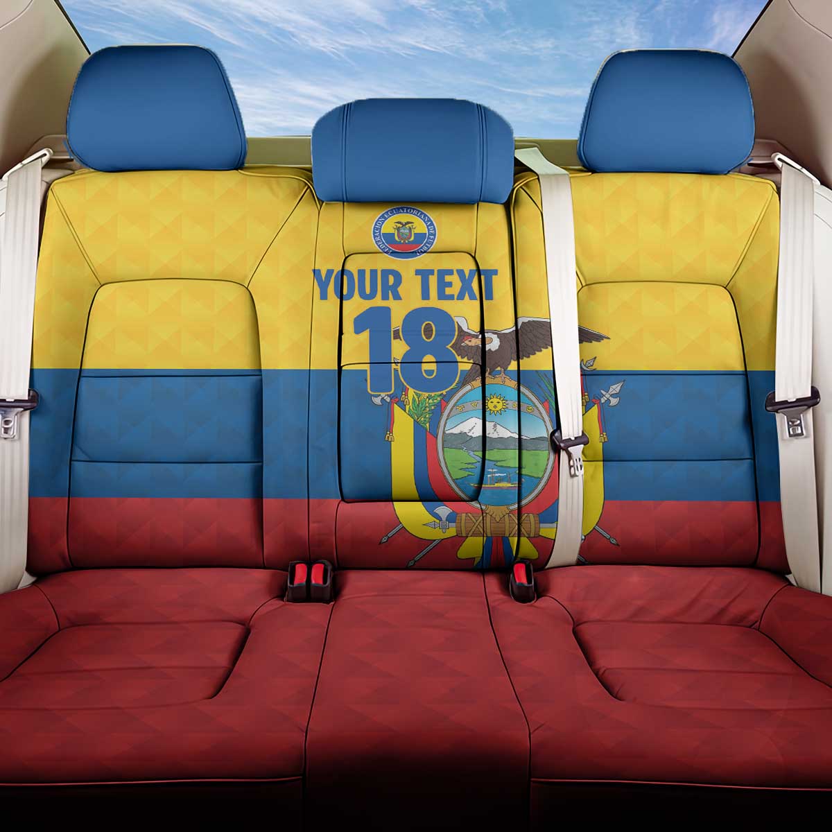 Ecuador Football Custom Back Car Seat Cover La Tricolor Pride - Wonder Print Shop